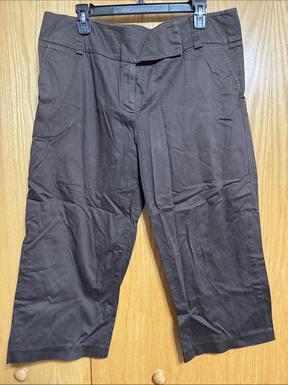 AGB Dark Brown Cropped Straight-Leg Pant